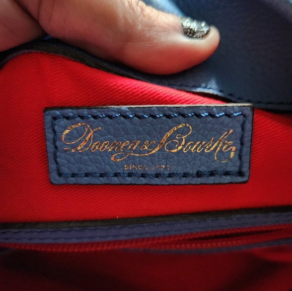 Dooney & Bourke Blue Hobo Bag with Silver Accents - Picture 7 of 16